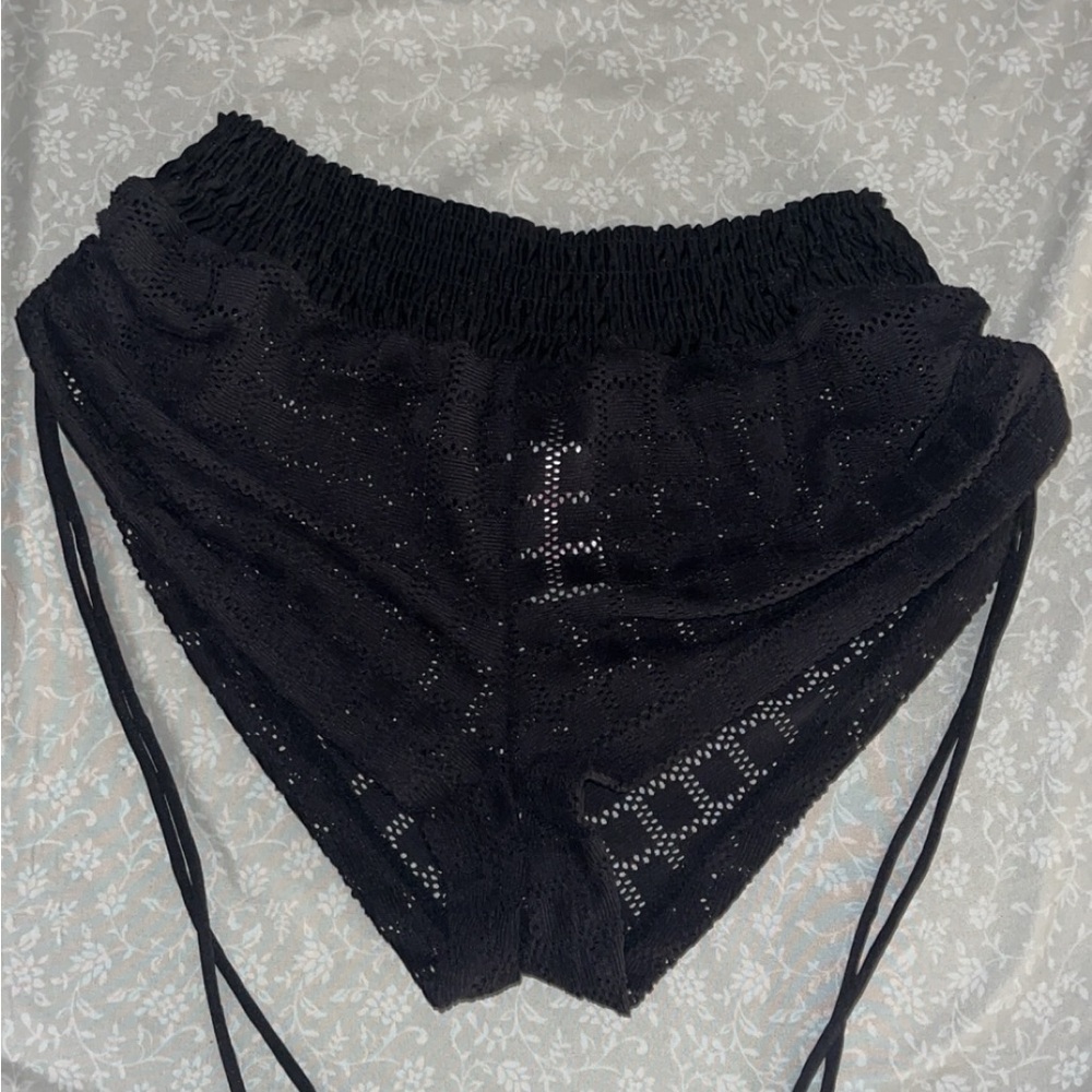 Black Crochet Shorts